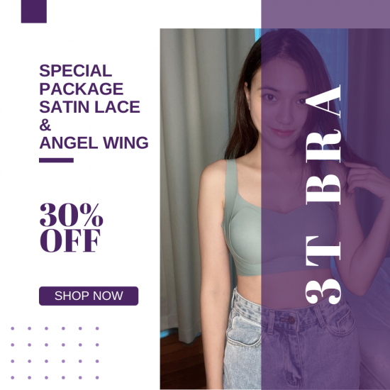3T BRA PROMOTION (SATIN LACE & ANGEL WING)